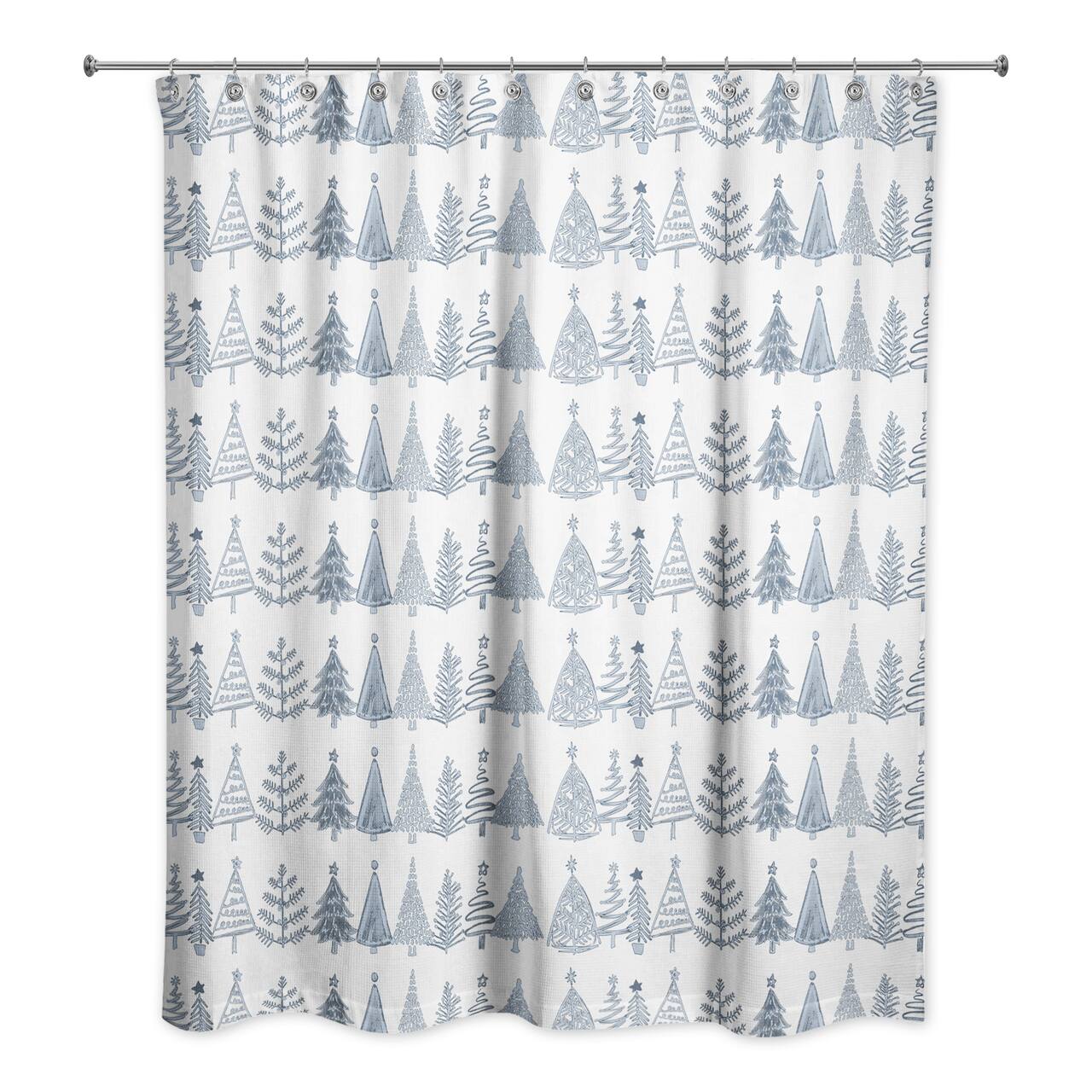 Blue Tree Pattern 71" x 74" Shower Curtain
